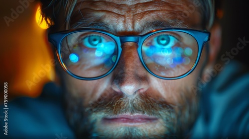 Man With Glasses Looking at Camera