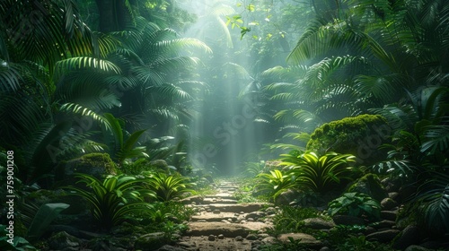 Path Through Lush Green Forest © Ilugram