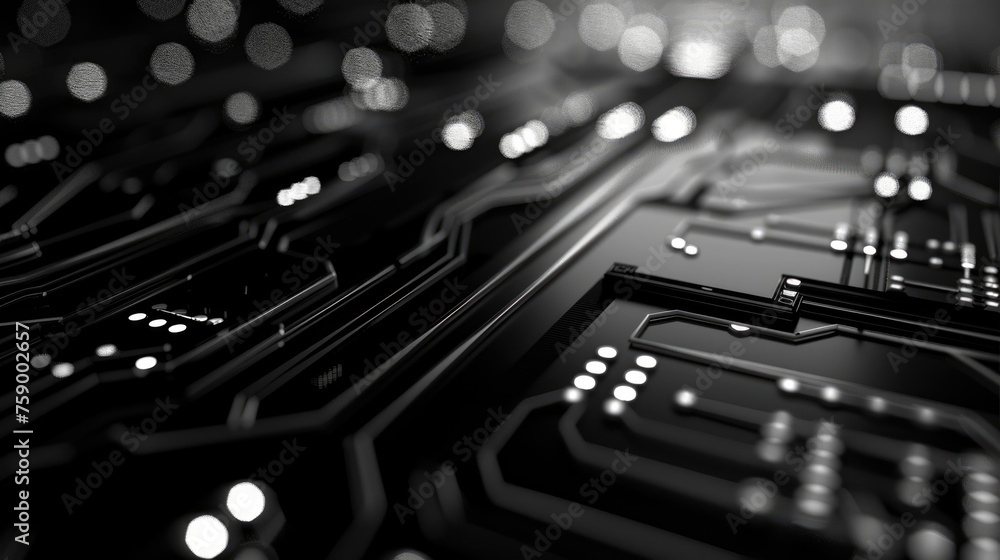 Abstract futuristic circuit board background. High computer, technology processor banner, AI