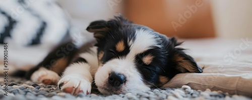 Sleepy puppy training learning sit and stay