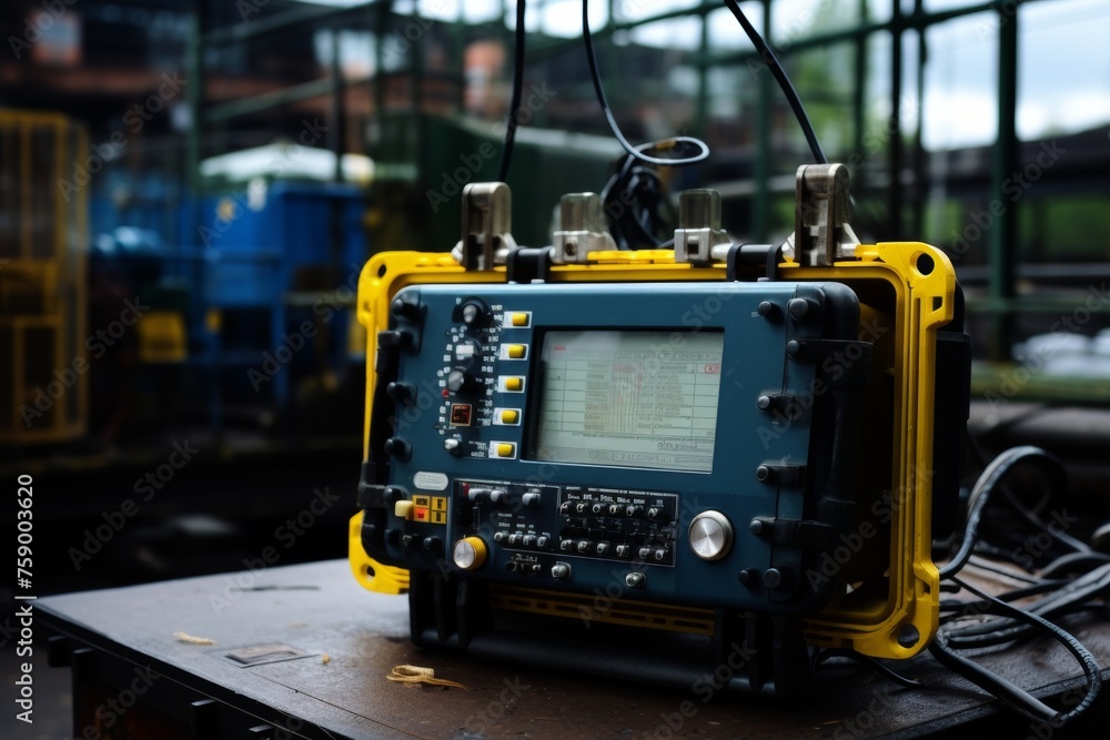 Detailed image of an ELT amidst the intricate machinery of an industrial plant Detailed image of an ELT amidst the intricate machinery of an industrial plant