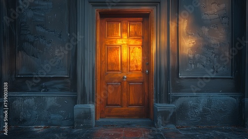Illuminated Wooden Door