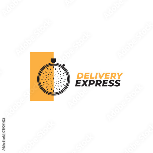 stopwatch delivery express vector template