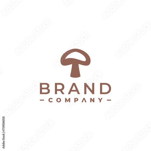 mushroom initial letter t logo design