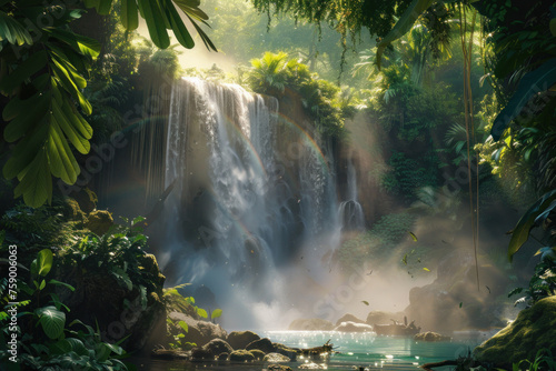 waterfall in the jungle