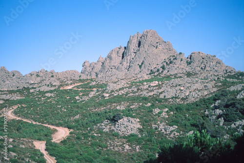 view from the top of the mountain. Mount Limbara, Tempio Pausania, Gallura, Italy photo