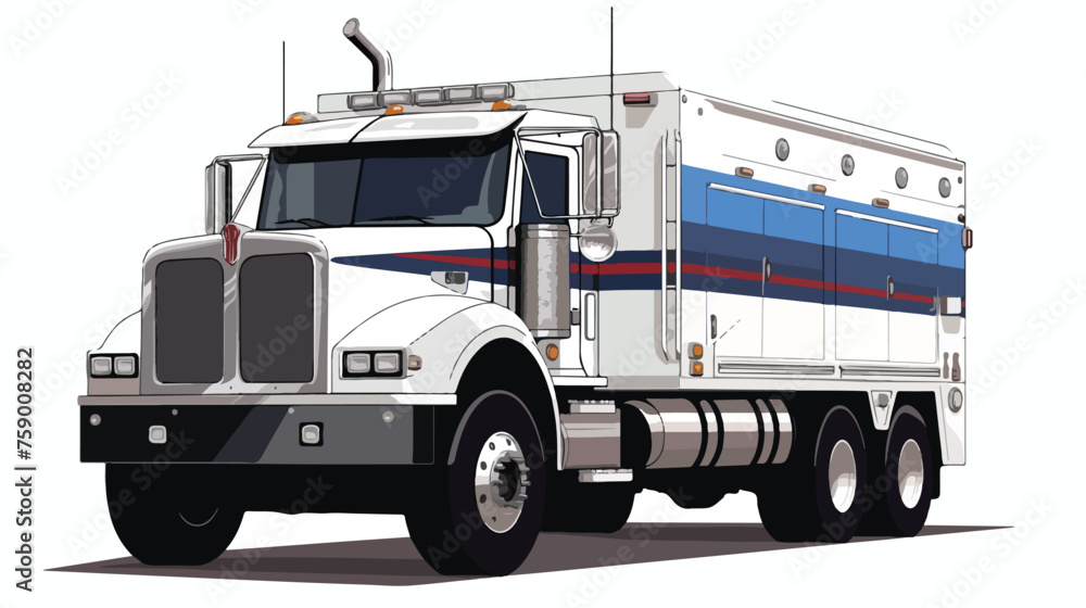 police big truck hand drawing vector flat vector