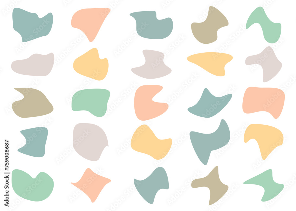 Amoeba blob shape vector illustration set Amoeba blob shape vector illustration set