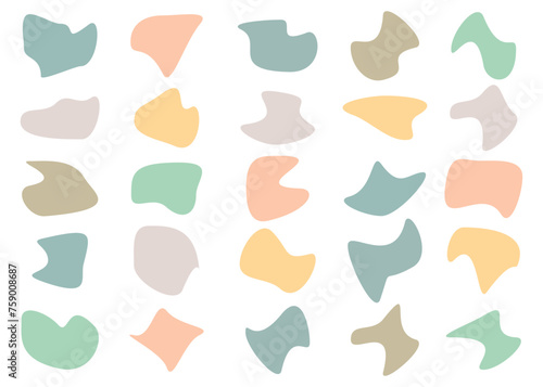 Amoeba blob shape vector illustration set