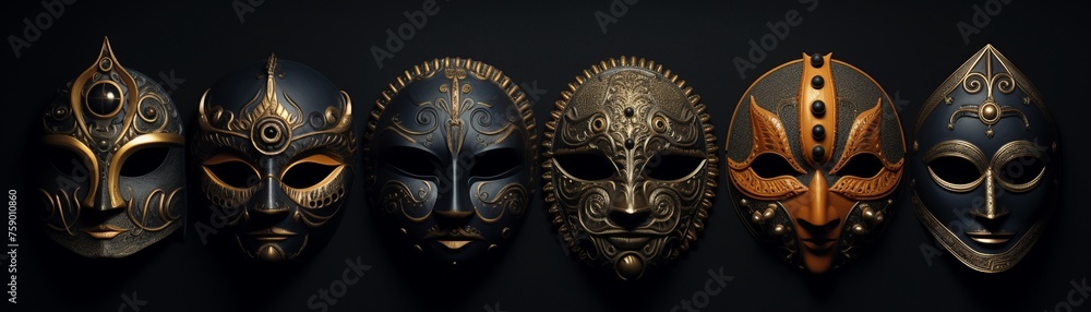 Masks adorned with intricate patterns and symbols a nod to the mystical energy of the lunar eclipse