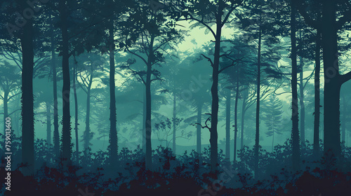 dark forest background illustration © skizophobia