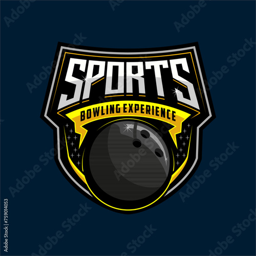professional bowling club badge logo design
