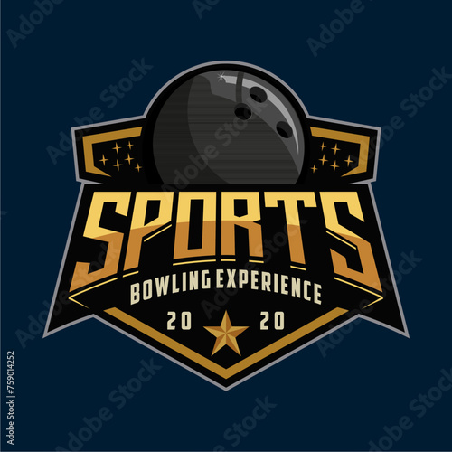 professional bowling club badge logo design