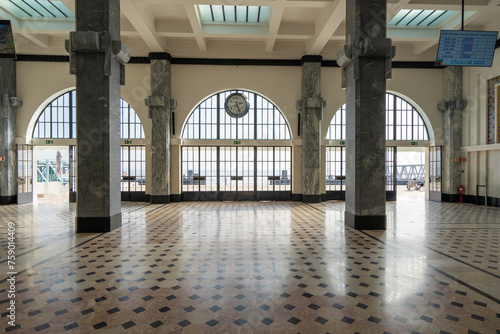 interior of the south and southeast fluvial station by architect Conttinelli Telmo.lisbon-estremadura-portugal
