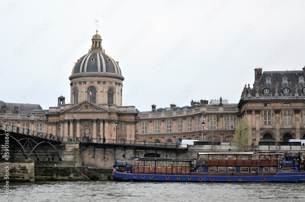 Paris, France 03.24.2017: The Institut de France, French learned society, grouping five académies, the most famous of which is the Académie française