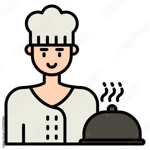 icons about people's jobs in general, the colored icons show a person's profession