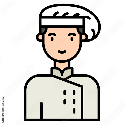 icons about people's jobs in general, the colored icons show a person's profession