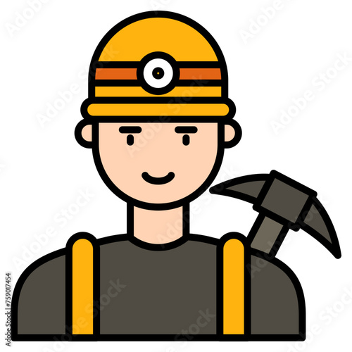 icons about people's jobs in general, the colored icons show a person's profession