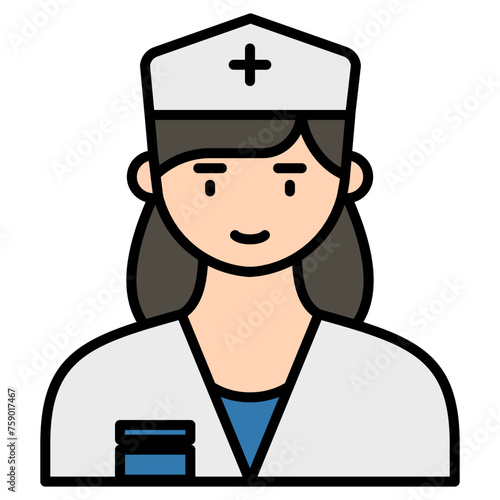 icons about people's jobs in general, the colored icons show a person's profession