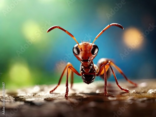 red ant on a leaf