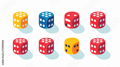 Vector dice illustration isolated on white background