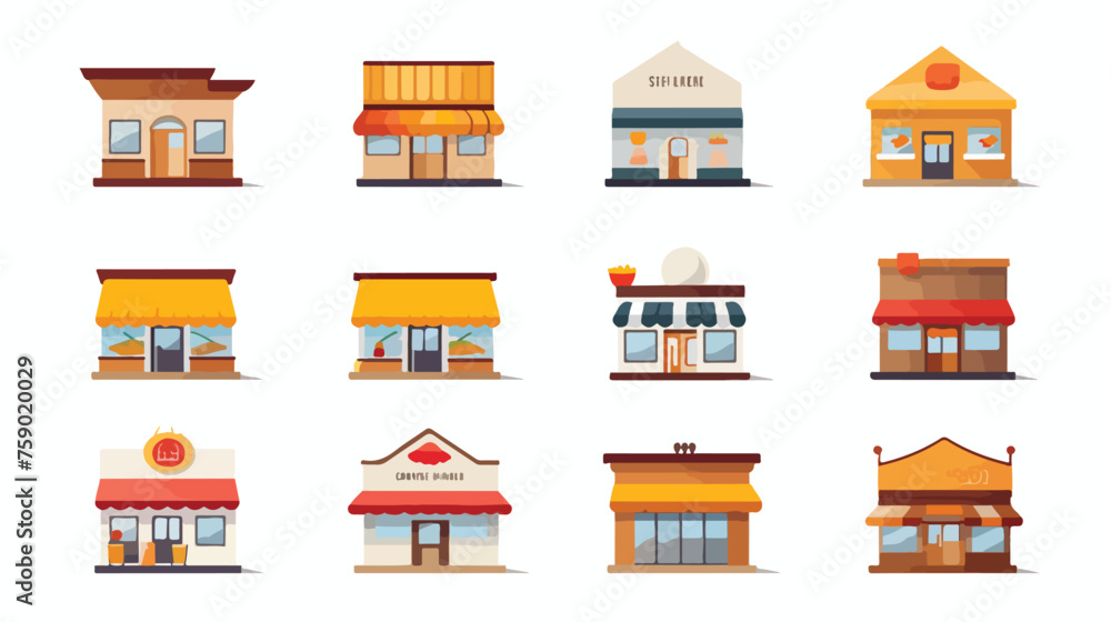 Vector icons for shop mall  flat vector