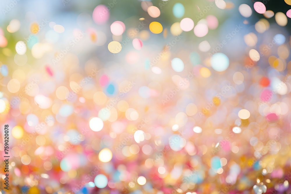 Celebrate the beauty of springtime festivals with a bokeh background of colorful confetti in the air. 