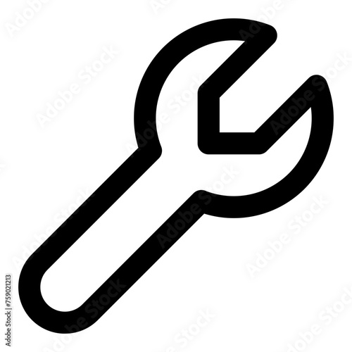 Wrench icon in outline style. Simple construction tools vector illustration — pixel-perfect icon.