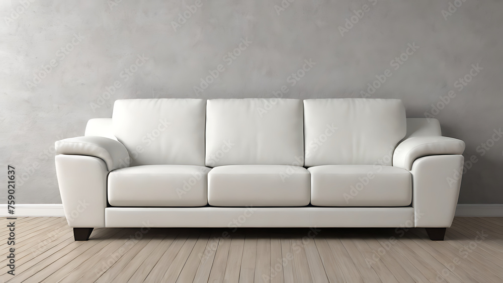 Fototapeta premium white sofa in the interior with an empty wall