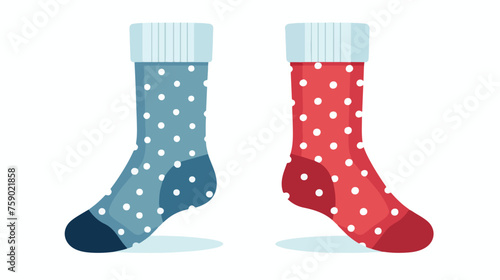 Warm Christmas hand drawn socks with a snowflake 