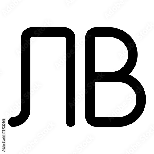 Lev icon in outline style. Simple money currency symbol vector illustration — pixel-perfect icon.