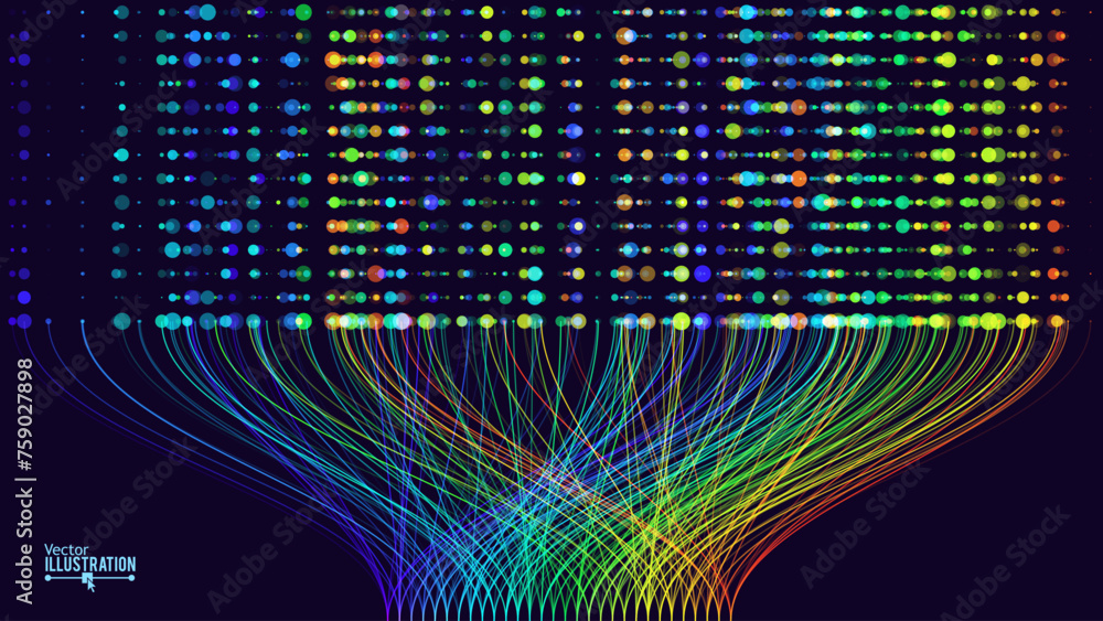BIG DATA Machine Learning Algorithms. Data Sorting Rainbow Graph ...