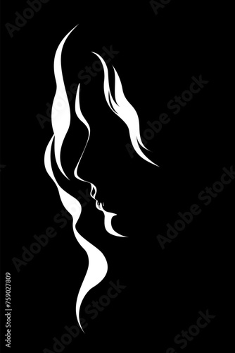 1457_Profile silhouette of young woman in backlight