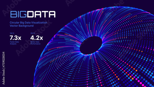 Digital Big Data Flow Vector Background. Big Data Technology Lines. Abstract Science Technology Illustration. Big Data Neural Network Background Concept. AI Visualization Concept. Digital Vector