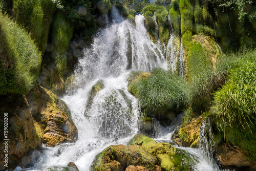 Vodopad Kravica, Kravice waterfall, a large tufa cascade on the Trebižat River, in the karstic heartland of Herzegovina in Bosnia and Herzegovina photo