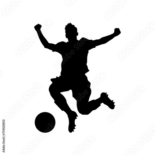 Vector football player silhouette. Player fire. white background