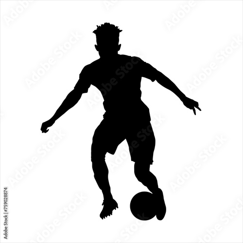 vector football player silhouette. white background