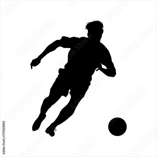 Vector football player silhouette. Player fire. white background