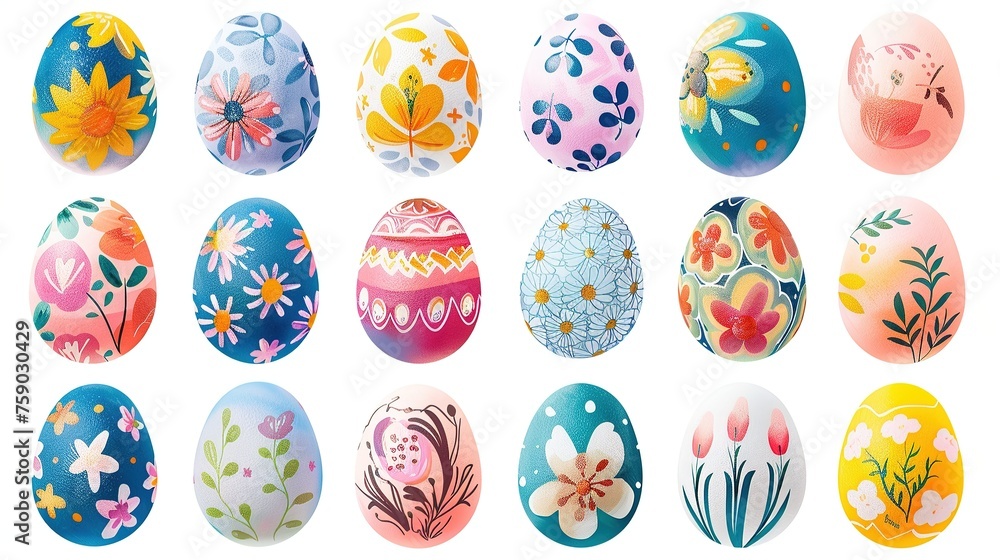 Colorful painted easter bright eggs. Generative AI Colorful painted easter bright eggs. Generative AI