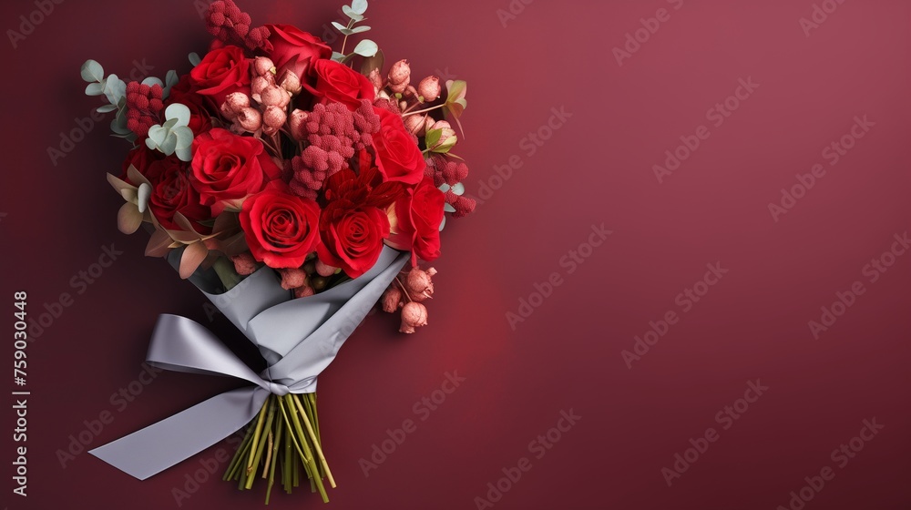 Beautiful Bouquet Background, Bunch of Flowers. - obrazy, fototapety, plakaty 