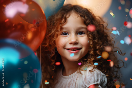 Designed with generative ai picture of cheerful happy positive child celebrating birthday party © Tetiana