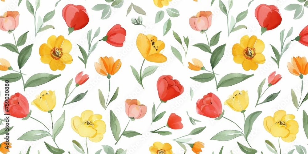 beautiful spring and summer flowers background