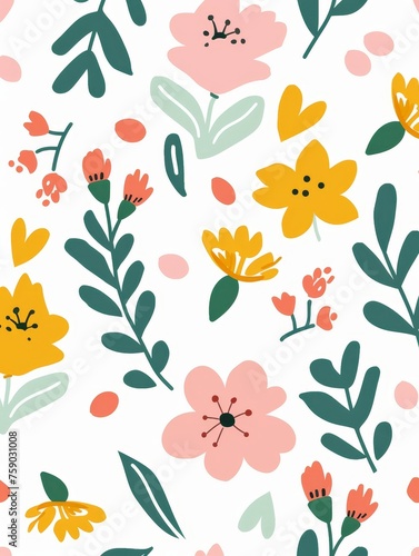 beautiful spring and summer flowers background © megavectors