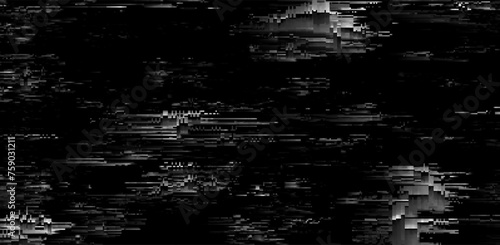Retro CCTV or VHS Video White Noise Background. Scanlines Vibration Glitch. Video Damage Overlay Texture. Vector Illustration.