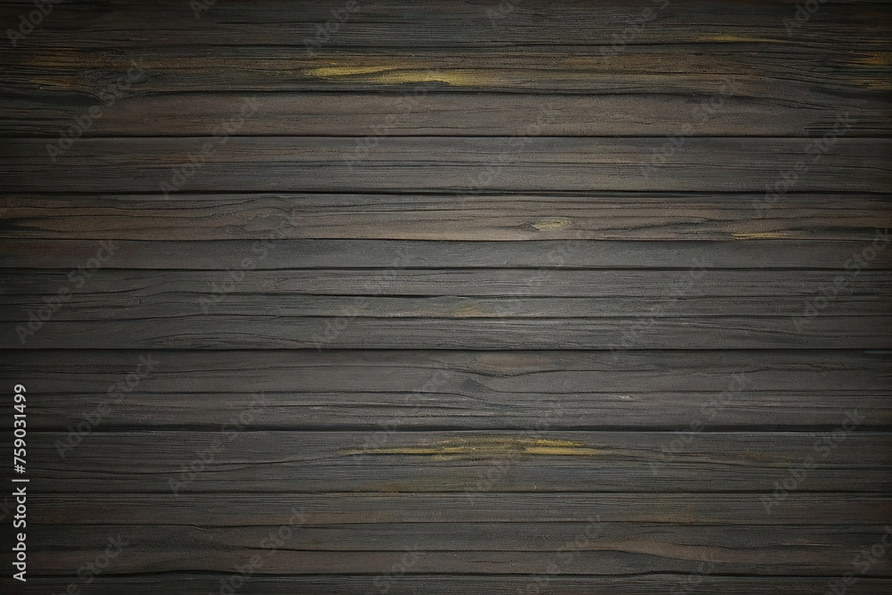 Obraz premium black and brown and yellow dark wood wall wooden plank board texture background with grains and structures 