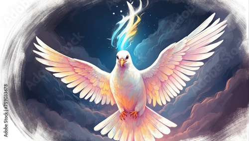 White dove, a symbol of the Holy Spirit