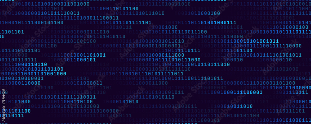 Abstract Binary Software Programming Code Background. Random Parts of ...