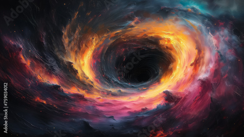 Abstract art - Digital drawing of a black hole