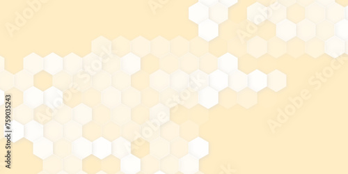 3D Vector Hexagonal Blocks Structure White and Pink Abstract Background. Three Dimensional Science Technologic Hexagons Light Conceptual Art Illustration. 