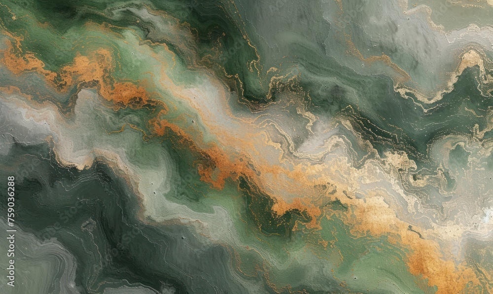 Colorful green swamp gold spreading background with abstract liquid marble texture Colorful green swamp gold spreading background with abstract liquid marble texture